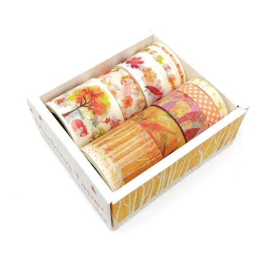 Wrapables Decorative Washi Tape Box Set (10 Rolls) Purple Posies {7}
