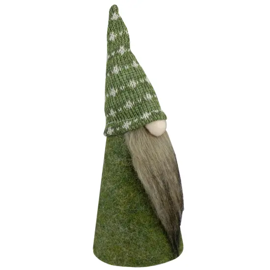 Northlight Cone Gnome Christmas Figure - 9" - Green and White {3}