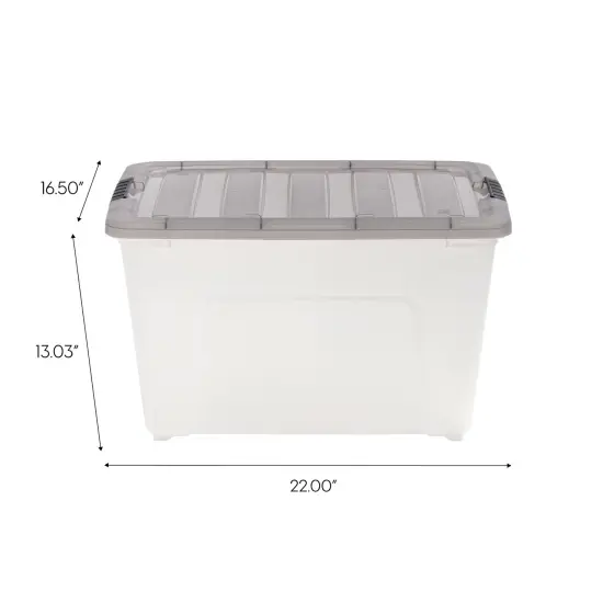 IRIS USA 53 Quart Stack & Pull Clear Storage Box, Gray, 5 Pack {2}