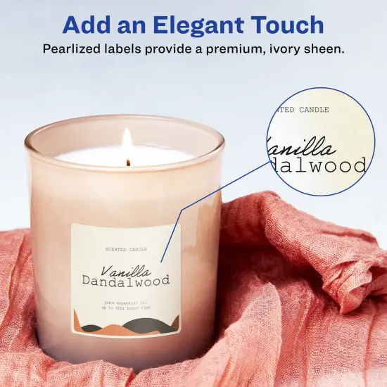 Avery Pearlized Ivory Square Labels with Sure Feed Technology, 2.5" x 2.5" {2}