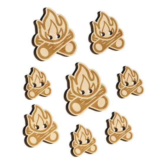 Campfire Cartoon Wood Buttons for Sewing Knitting Crochet DIY Craft {7}