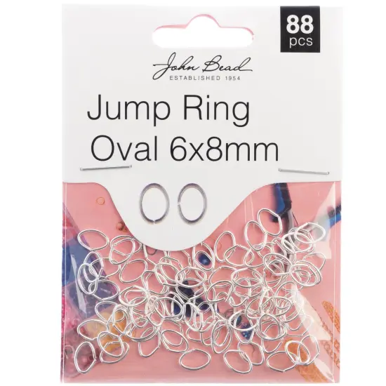 John Bead Jump Ring Oval 8x6mm 88/Pkg-Silver {1}