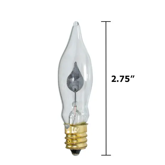 2Pk - C7 Flicker Flame Transparent Clear, 3.5 Watt Light Bulbs {3}