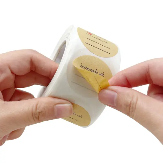 Wrapables 1.5 inch Homemade With Love Stickers Roll, Sealing Stickers and Labels for Boxes, Envelopes, Bags, Small Businesses, Weddings, Parties (500pcs) {3}