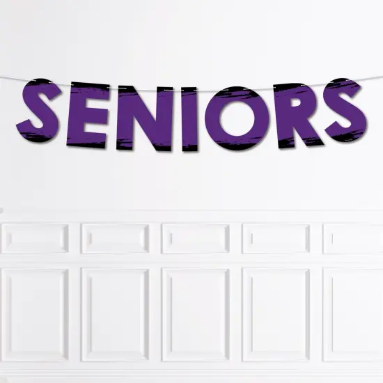 Big Dot of Happiness Purple Senior Night - High School Sports and Graduation Party Decorations - Seniors - Outdoor Letter Banner {1}