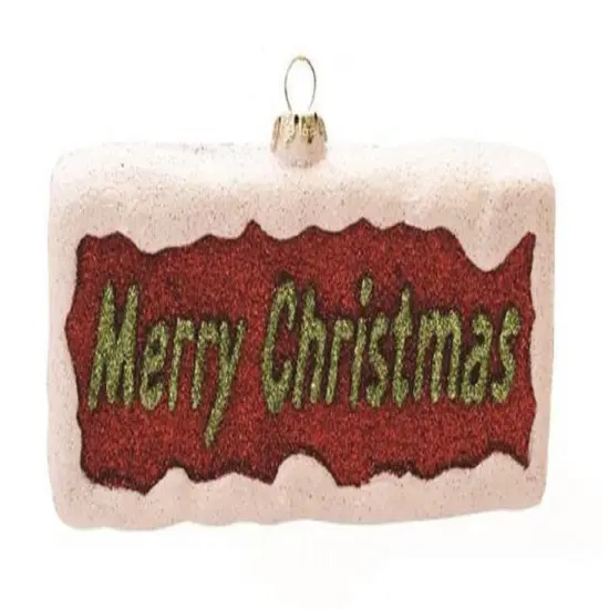 Northlight 5.5" Red and Green Glittered 'Merry Christmas' Shatterproof Ornament {1}