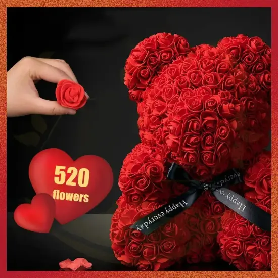 Rose Teddy Bear With Box {3}