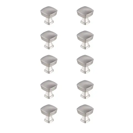 Irvin 1.3" Brushed Nickel Square Knob Multipack (Set of 10) {1}