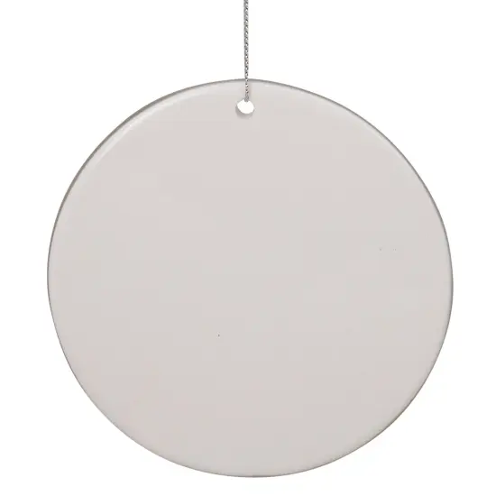 Northlight Woodland Reindeer Porcelain Disc Christmas Ornament - 4" - Silver White {6}