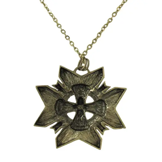 Bronze Star + Fleur de Lis Necklace and Dangle Earrings Set {4}