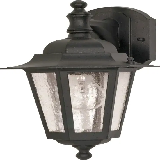 Cornerstone 1-Light Wall Lantern Outdoor Light Fixture in Textured Black Finish {1}