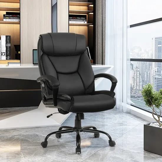 Costway Big & Tall 500lb Office Chair Executive PU Leather Computer Desk Chair {2}