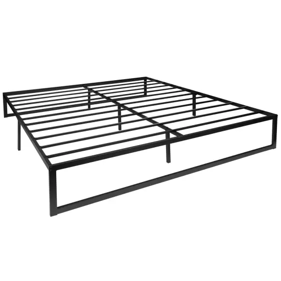 Emma and Oliver 14" Metal Platform Bed with Steel Slat Support and 12.5" of Underbed Storage - No Box Spring or Foundation Required {1}