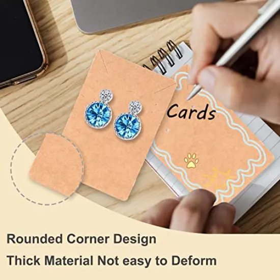 Earring Cards for Selling Including 120 Pieces Earring Holder Cards, 120 Earring Packaging and 240 Pcs Earring Backs, for Necklace/Jewelry Display, Jewelry Packaging 3.5x2.4 Inches (Brown) {3}