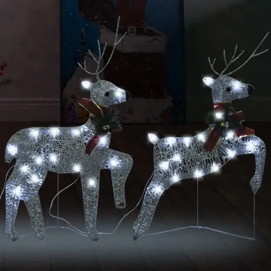 2 pcs Christmas Reindeers with 40 LEDs Silver {1}