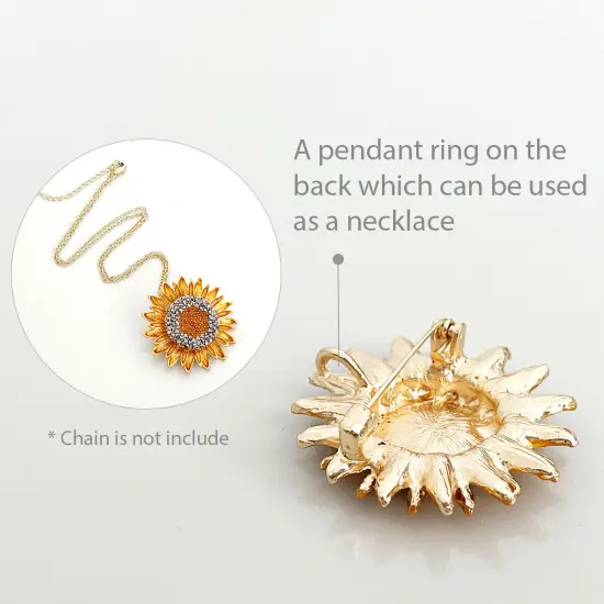 Wrapables Crystal Rhinestone Sunflower Brooch Pin {3}