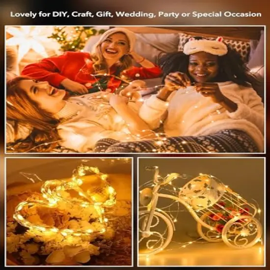 Brightown 24 Pack Fairy Lights Battery Operated String Lights - 7 ft 20 LED Mini String Lights Waterproof Silver Wire Firefly Lights for Vases Mason Jars DIY Crafts Plants Table Centerpieces Wedding {5}