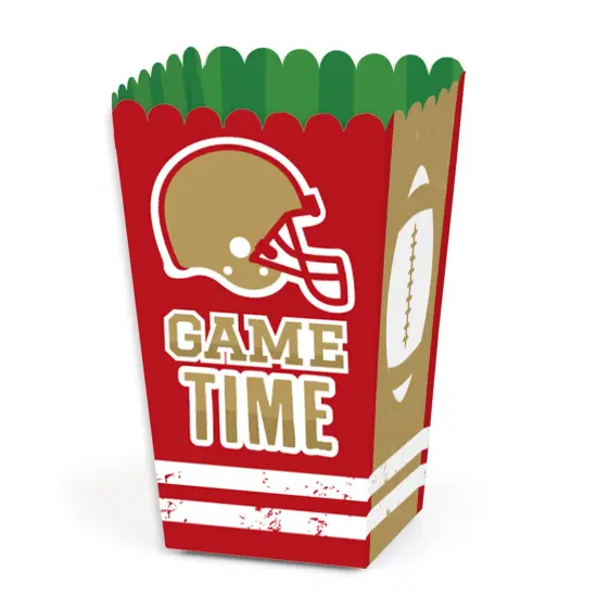 Big Dot of Happiness The Big Game - Red and Gold - Football Party Favor Popcorn Treat Boxes - Set of 12 {1}
