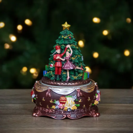 Northlight Musical Nutcracker and Ballerina Christmas Decoration - 6.25" Green {3}