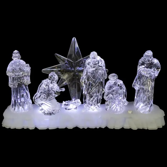 Northlight LED Lighted Nativity Scene Acrylic Christmas Decoration - 12.25" Clear {6}