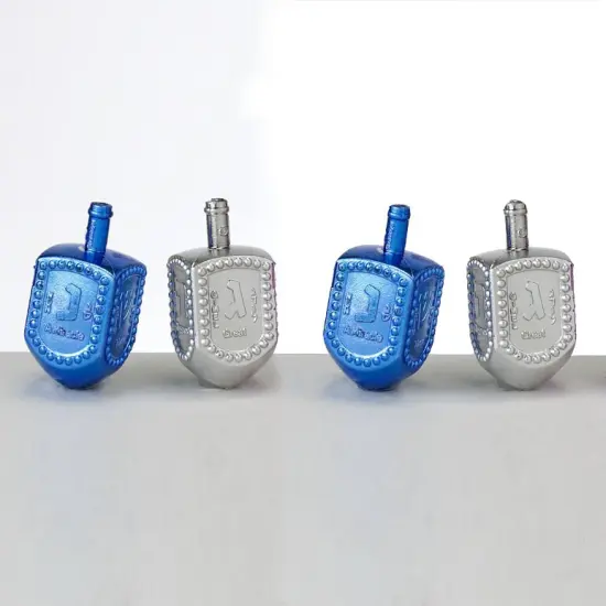 Rite Lite "Jar" of Dreidels, Spin the Dreidel Hanukkah Game with 25 Silver/Blue Pieces {4}