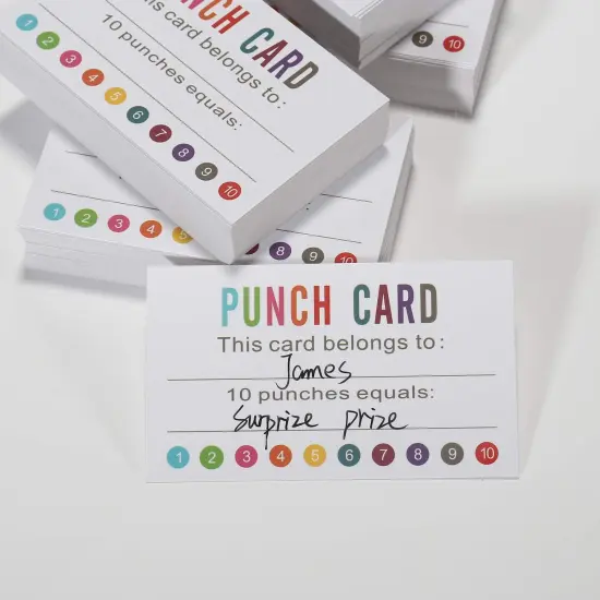 200 PCS Punch Cards Reward Punch Cards for Classroom Behavior Incentive Awards for Kids Students Teachers Home Classroom School Business Loyalty Gift Card - 3.5" x 2" {4}