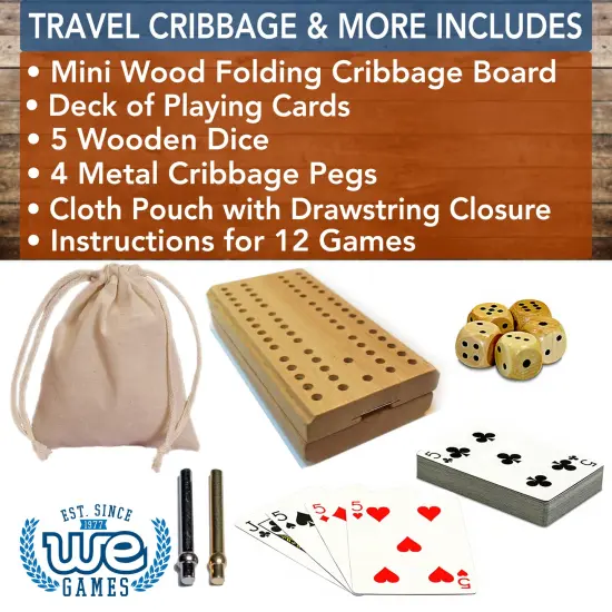 WE Games Cribbage and More Travel Game Pack {3}