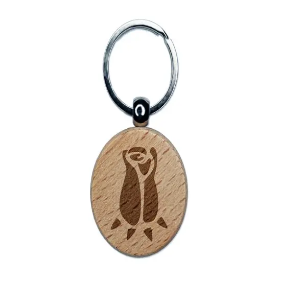 Rose Bud Flower Engraved Wood Round Keychain Tag Charm {1}