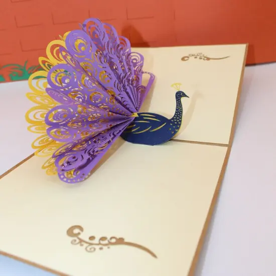Kitcheniva 3D Peacock Pop Up Greeting Card Christmas Craft {1}