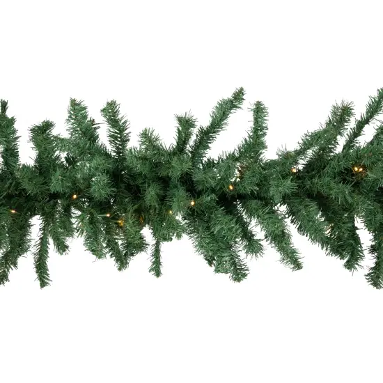 Northlight 27' x 20" Pre-Lit Green Artificial Pine Christmas Garland, Warm White LED Lights {4}