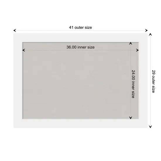 Corvino Wood Framed Corkboard, Grey Cork Corvino White {2}