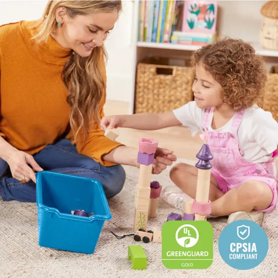 Scoop Front Storage Bins, Multipurpose Organization, 10-Pack French Blue {6}