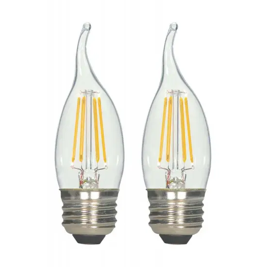2Pk - Satco 5.5w 120v CA10 LED Filament 2700k Warm White E26 Base Dimmable Bulb {1}