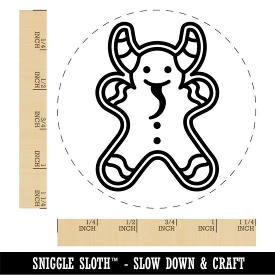 Krampus Gingerbread Cookie Christmas Holiday Rubber Stamp for Stamping Crafting Planners {1}