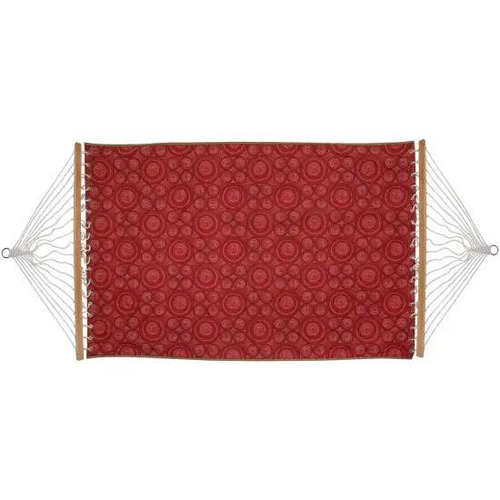 Algoma Bohemian Reversible Quilted Two Person Double Hammock - 132" x 55" - Red {4}