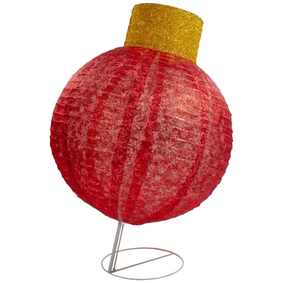 Northlight LED Lighted Twinkling Tinsel Onion Ornament Outdoor Commercial Christmas Decoration - 38" - Red {6}