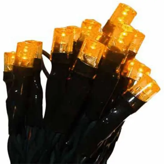 Sienna LED Mini Wide Angle Mini Christmas Lights - Amber - 6.25' Green Wire - 20ct {3}