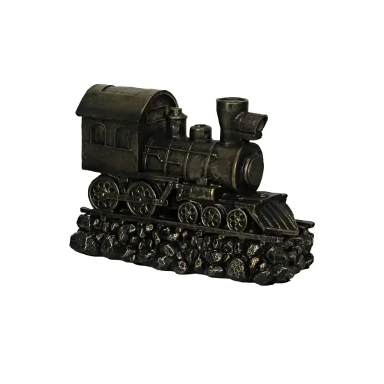 Set of 2 Bronze Steam Locomotive Bookends Decorative Resin Train Shelf Decor Art {4}