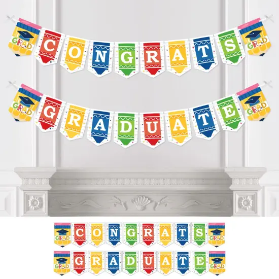 Big Dot of Happiness Elementary Grad - Kids Graduation Party Bunting Banner - Party Decorations - Congrats Graduate {1}