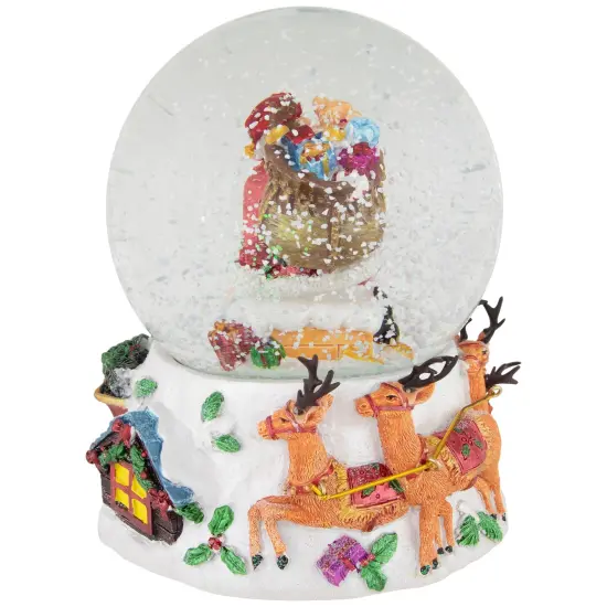 Northlight 6.5" Santa Delivering Gifts Musical Christmas Snow Globe Multi {6}