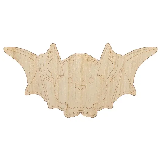 Cute Little Fuzzy Bat Unfinished Wood Shape Piece Cutout for DIY Craft Projects {7}