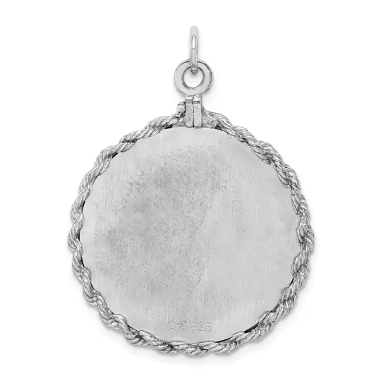 Sterling Silver 25th Anniversary Disc Charm Jewelry 39mm x 29mm {3}