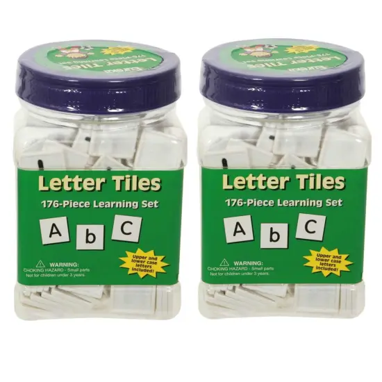 Tub of Letter Tiles, 176 Per Pack, 2 Packs {1}
