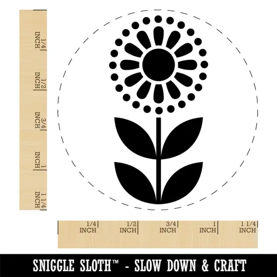 Scandinavian Sunflower Rubber Stamp for Stamping Crafting Planners {1}