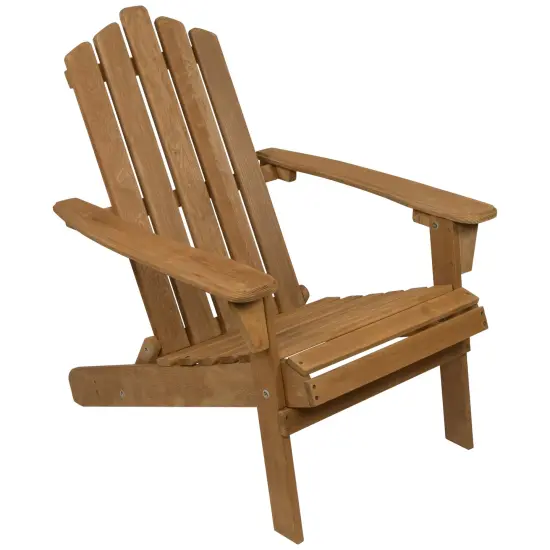 Northlight 36" Natural Stained Classic Folding Wood Adirondack Chair Brown {5}