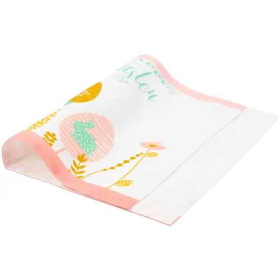 Northlight Pastel Eggs Happy Easter Floral Placemats - 18" - White and Pink - Set of 4 {5}