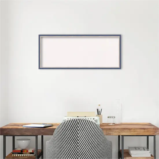 Theo Narrow Wood Framed Corkboard, White Cork Blue {5}