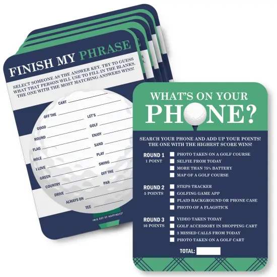 Big Dot of Happiness Par-Tee Time - Golf - 2-in-1 Birthday or Retirement Party Cards - Activity Duo Games - Set of 20 {1}