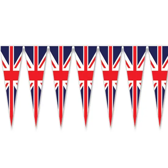 Union Jack Pennant Banner (Pack of 12) {1}