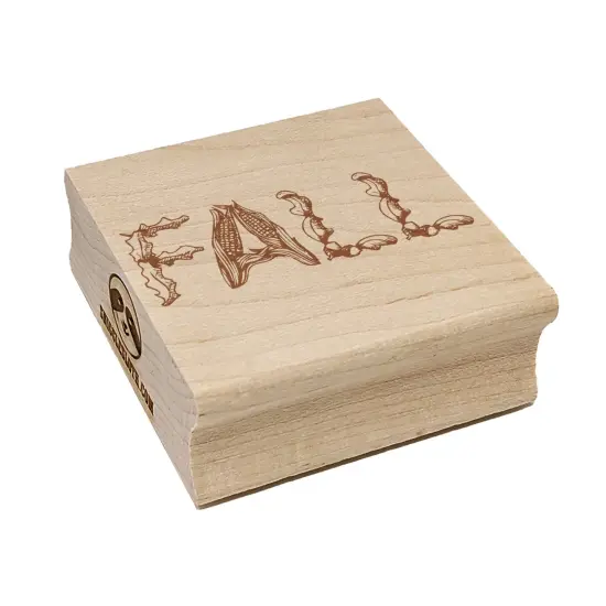 Fall Harvest Text Square Rubber Stamp for Stamping Crafting {7}